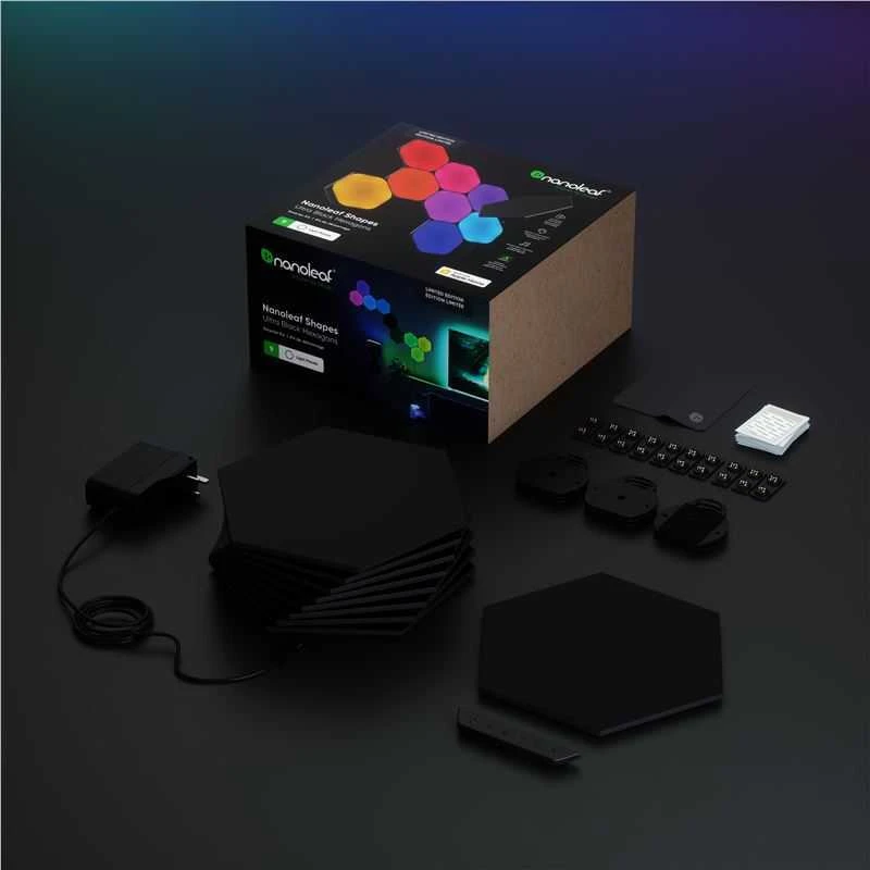Sieninis šviestuvas Nanoleaf | Shapes Juodas Hexagons Starter Kit (9 panels) | 42 W | WiFi