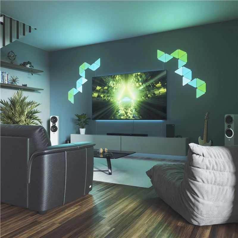 Nanoleaf Nanolapis | Formos trikampių pradinis rinkinys (15 plokščių) | 1,5 W | 16M+ spalvų