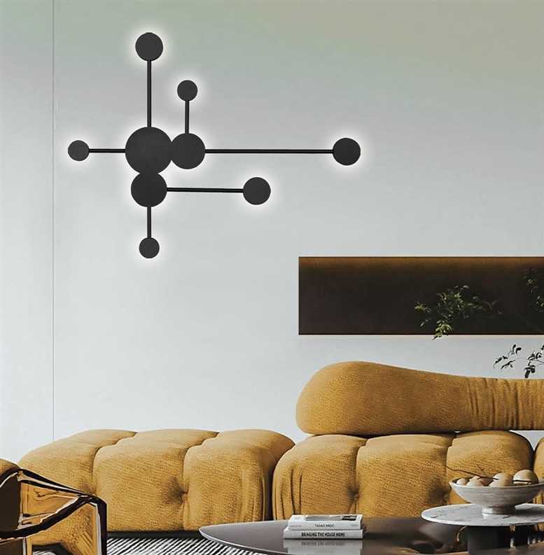Viokef 17,9W LED sieninis šviestuvas MOSAIC, juodas, 3000K, 4267100