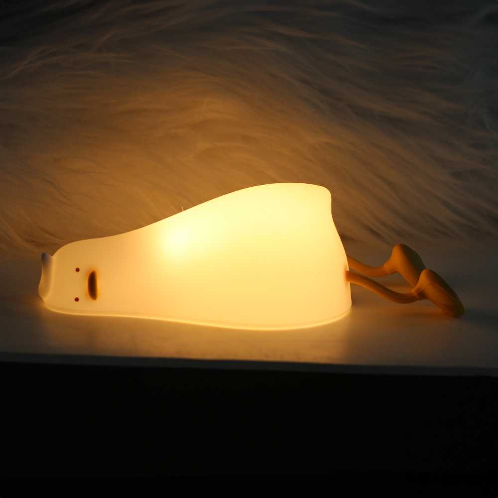 TelForceone LED naktinė lempa LAZY DUCK FNL-01 baltos spalvos silikoninė Forever Light