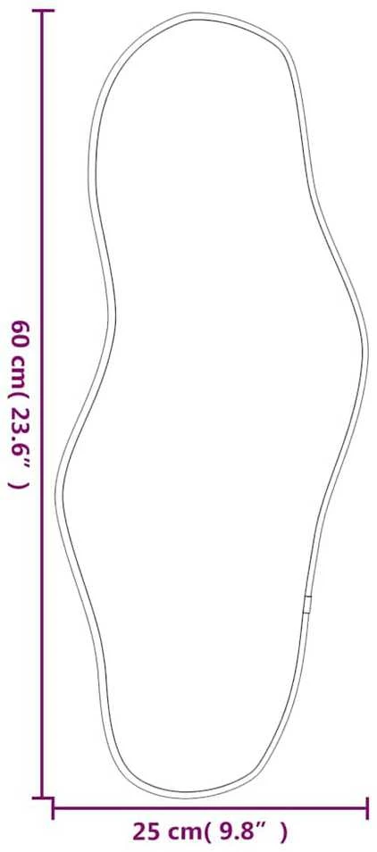 Sieninis veidrodis, juodos spalvos, 60x25cm