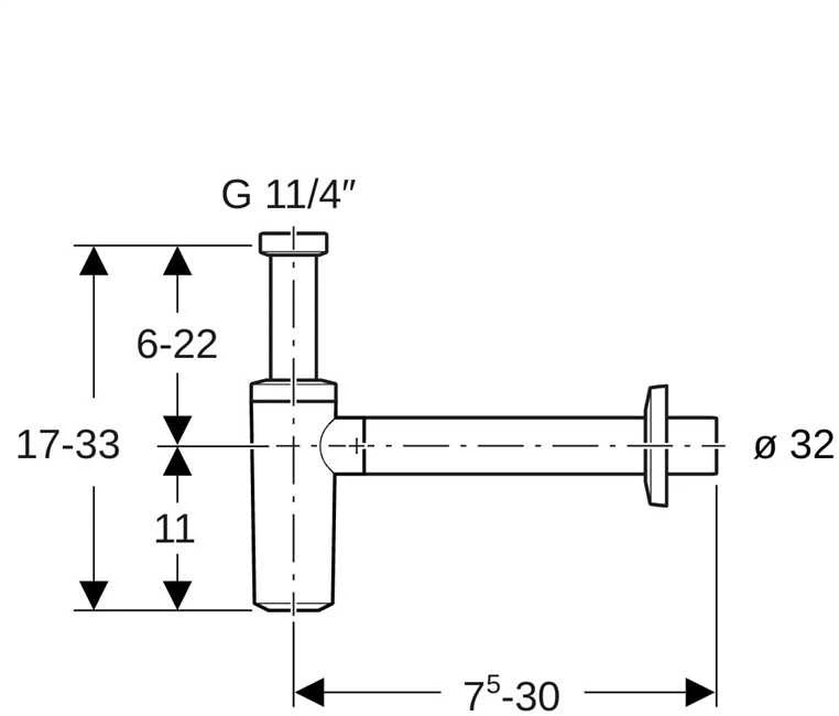 SIFONAS GEBERIT CHROMUOTAS 32MM