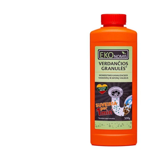 Sifonų ir kanaliza valik Ekonomis VERDANČIOS GRANULĖS ®,500g
