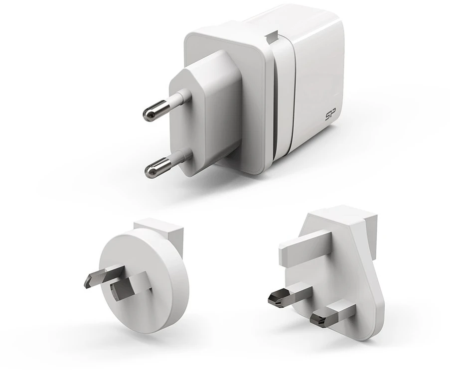 Įkroviklis jungiama į tinklą podróżna Silicon Power QM16 Boost Charger 20W wtyczki EU/US/UK/AU 1xUSB-A 1xUSB-C