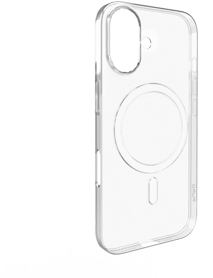Puro 03 Mag MagSafe silikoninis dėklas, skirtas iPhone 16 – skaidrus