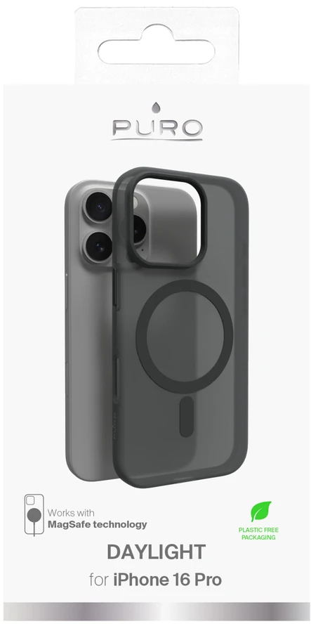 Puro Daylight MagSafe Silicone dėklas skirtas Apple iPhone 16 Pro – juodos spalvos