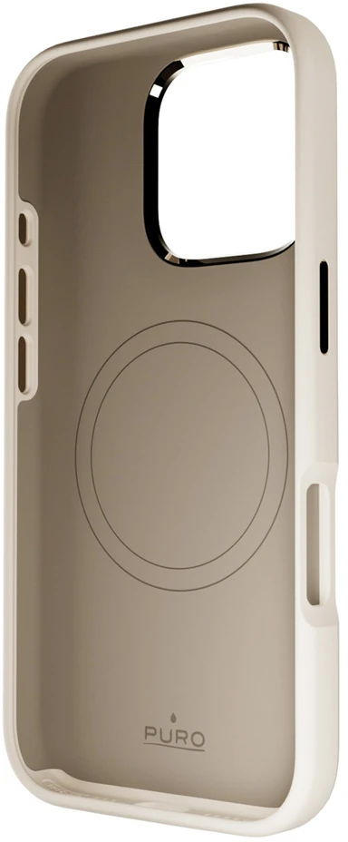 Puro Icon Mag Pro MagSafe Silikoninis dėklas for iPhone 16 Pro – rusvai gelsvas