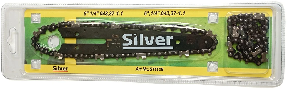 SILVER Sidabrinis SIDABRINĖ KREIPIANČIOJI+2xGRANDINĖ 6″ .1/4″ ,043- 37-1,1mm