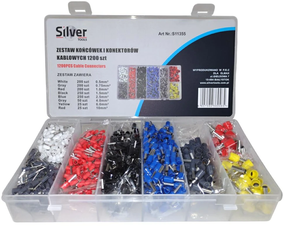 SILVER Sidabrinis SIDABRINĖS JUNGTYS IR KABELIŲ ANTGALIŲ RINKINYS 1200 vnt.