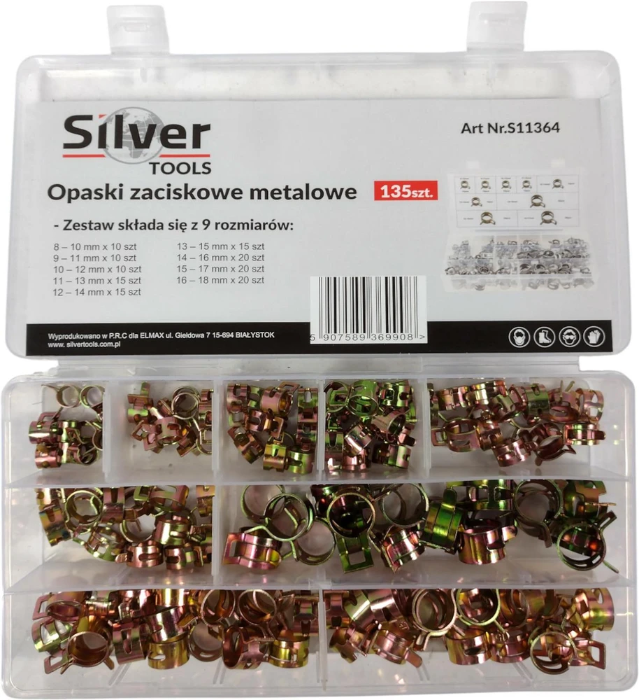 SILVER Sidabrinis SIDABRINIAI METALINIAI TVIRTINIMO ŽIEDAI 135vnt.