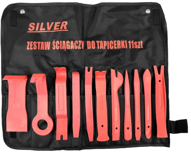 SILVER Sidabrinis Sidabrinis AUTOMOBILIŲ APDAILOS NUĖMIMO ĮRANKIŲ RINKINYS 11vnt.