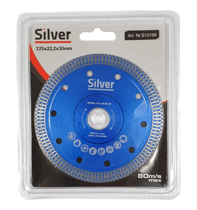 SILVER TARCZA DIAMENTOWA DO GRESU 125x22,2 / Sidabrinis