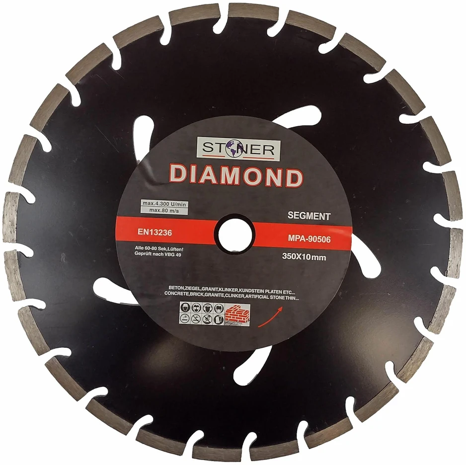 SILVER Sidabrinis SIDABRINIS DEIMANTINIS DISKAS STONER 350mm SEGMENTINIS
