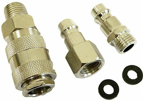 SILVER Sidabrinis Sidabrinis PNEUMATINIŲ GREITOS JUNGTIES ELEMENTŲ RINKINYS 1/4″ 3vnt…..