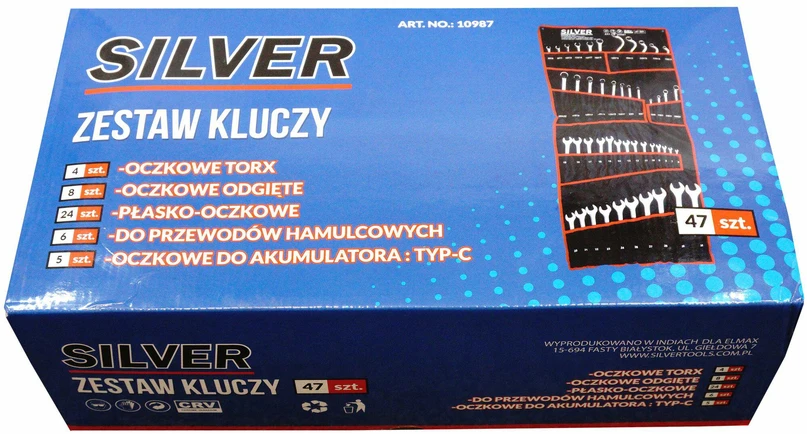 SILVER Sidabrinis Sidabrinis SPECIALIZUOTŲ RAKTŲ RINKINYS 47vnt.