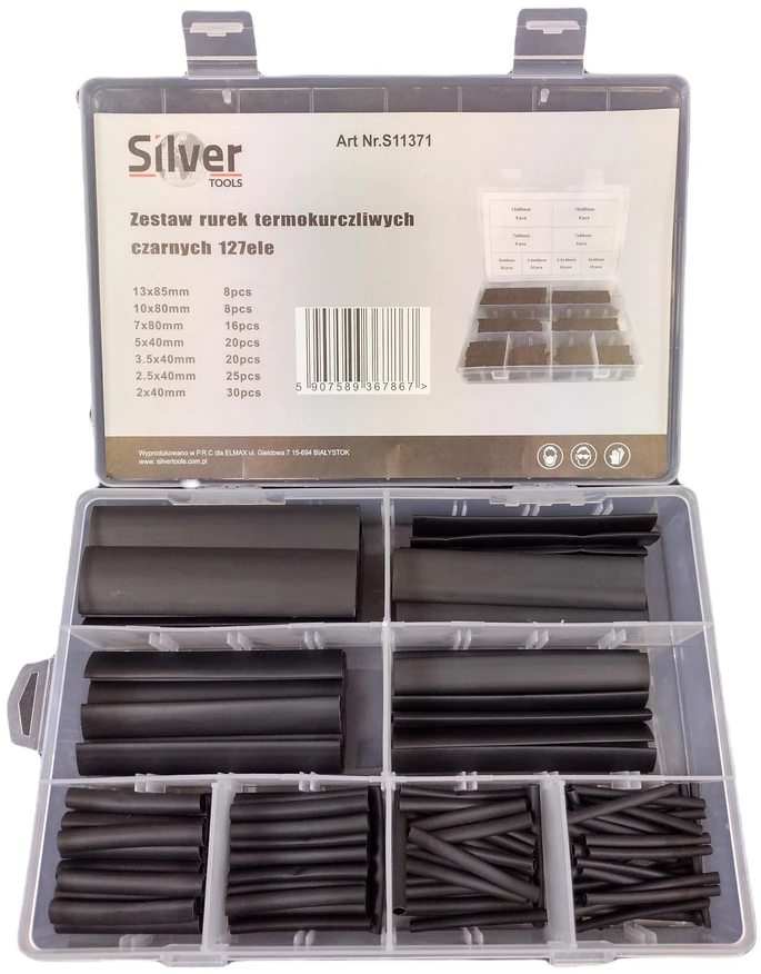 SILVER Sidabrinis KOSZULKI TERMOKURCZLIWE 127szt. Juoda