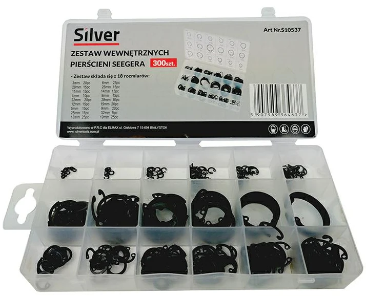 SILVER PIERŚCIENIE SEGERA WEWNĘTRZNE 300el. /Sidabrinis