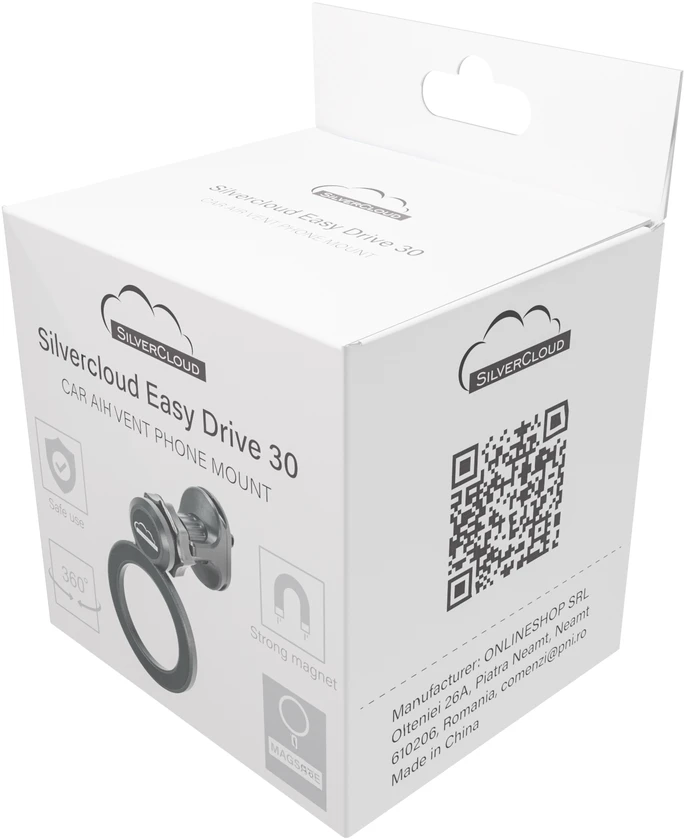 Silvercloud Easy Drive 30 Magsafe magnetinis laikiklis mobiliesiems telefonams, tvirtinamas prie ventiliacijos grotelių