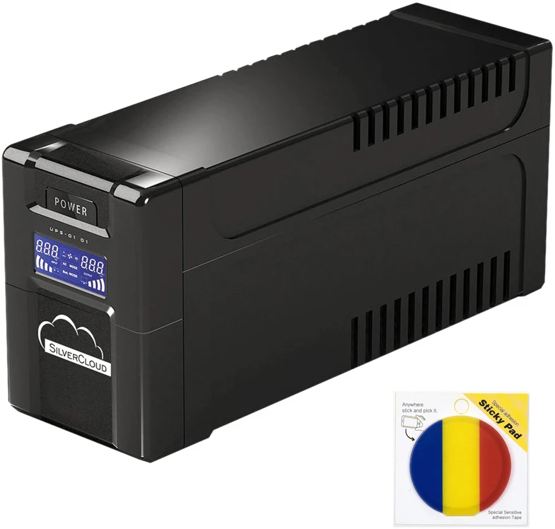 SilverCloud SafePC 650AVR UPS paketas, 360W galia ir pridedamas lipnus lapelis (Sticky Pad Flag)