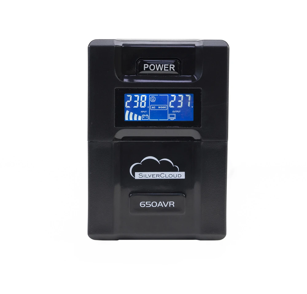 SilverCloud SafePC 650AVR UPS paketas, 360W galia ir pridedamas lipnus lapelis (Sticky Pad Flag)