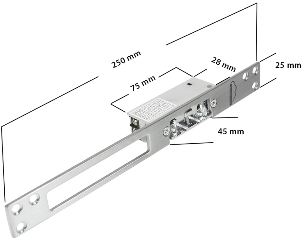 SilverCloud YS810 įkraunama elektromagnetinė spyna, Fail Secure NO