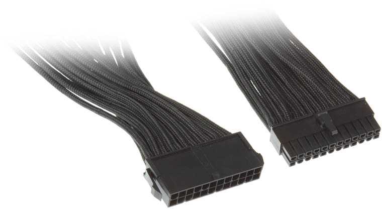SilverStone 24 kontaktų ATX į 24 kontaktų ATX – 300 mm, juodas