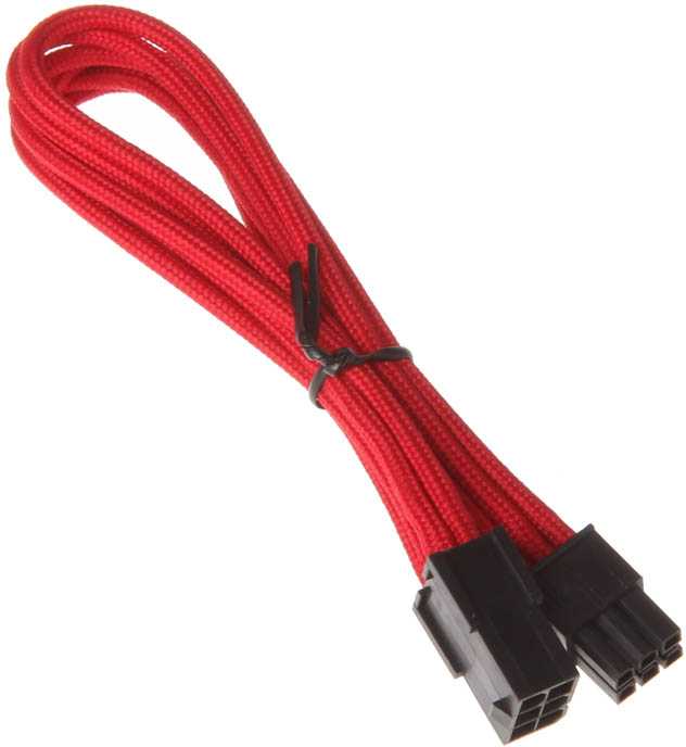 SilverStone 6 kontaktų PCIe į 6 kontaktų PCIe prailginimo kabelis, 250 mm, raudonas