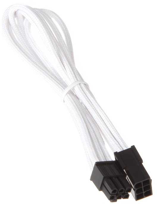 SilverStone 6 kontaktų PCIe į 6 kontaktų PCIe prailginimo kabelis, 250 mm, baltas
