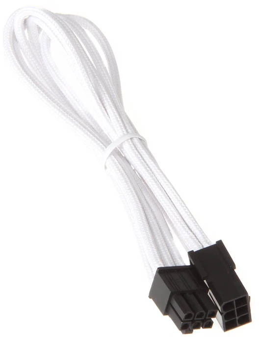 SilverStone 6 kontaktų PCIe į 6 kontaktų PCIe prailginimo kabelis, 250 mm, baltas