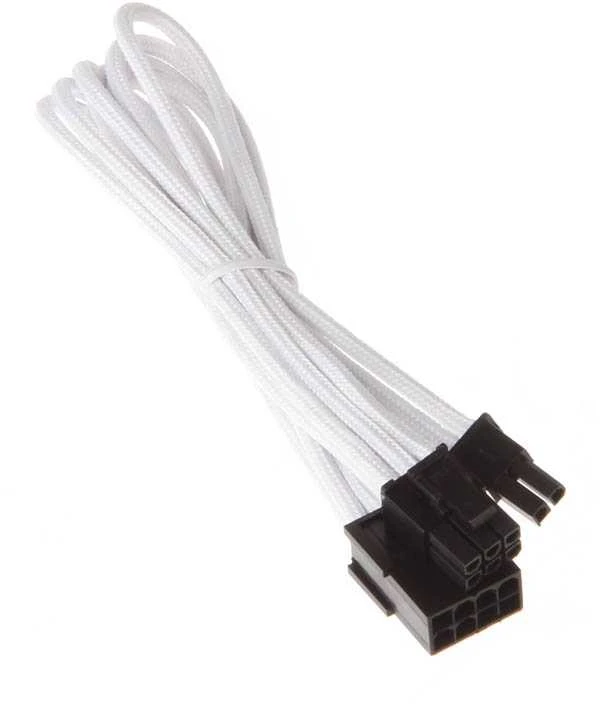 SilverStone 8-Pin-PCIe to 6+2-Pin-PCIe Extension – 250mm baltos spalvos