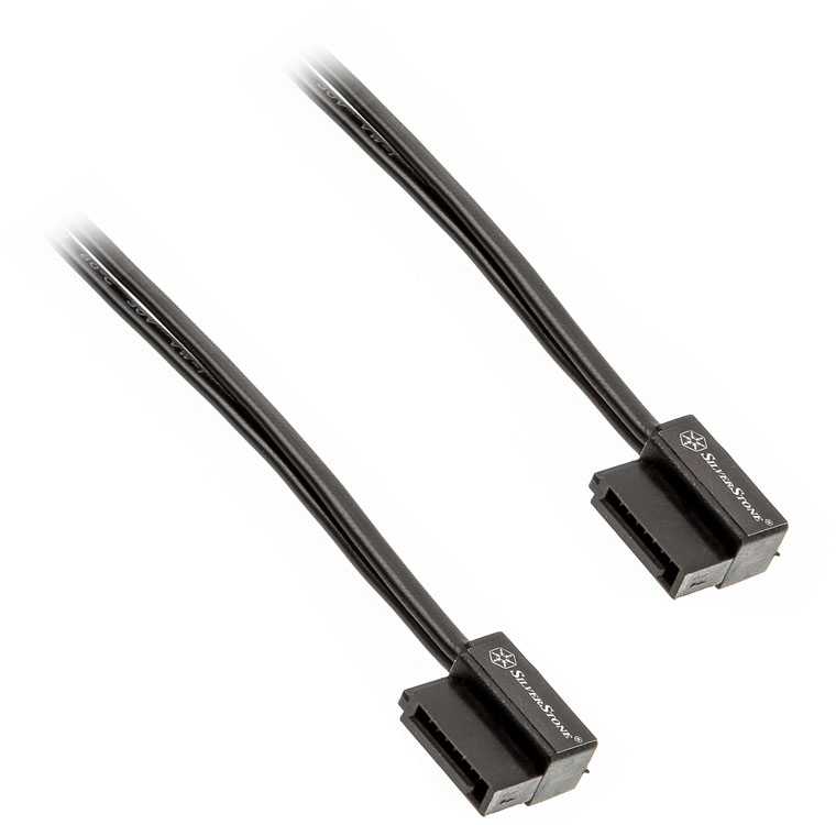 „SilverStone SST-CP11B“ itin žemo profilio SATA kabelis – 50 cm, juodas