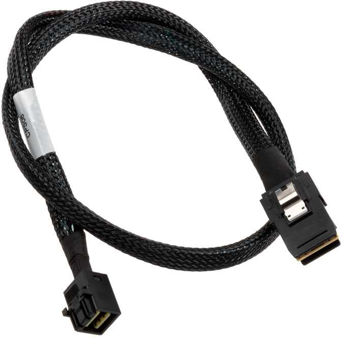 „SilverStone SST-CPS06“ – vidinis „Mini SAS HD SFF8643 36 kontaktų“ į „SFF8087“ kabelis, 60 cm