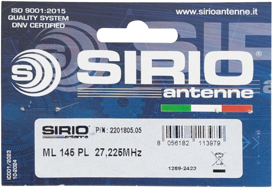 Sirio CB antena ML145 su PL sriegiu, ilgis 145 cm, 27 – 28.5 MHz, 900W, be kabelio