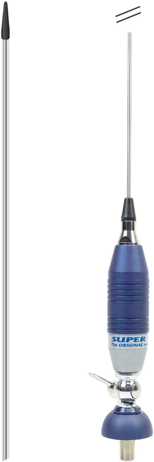 Sirio SUPER 9 CB antena su „butterfly“ tipo laikikliu, ilgis 155 cm, 27 – 28.5 MHz, 250W, komplekte laikiklis, 4m RG58 kabelis ir PL259 jungtis