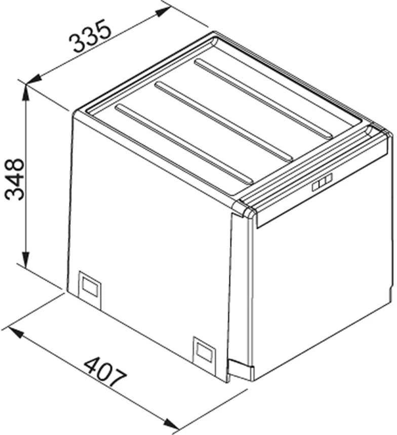 Šiukšliadėžė FRANKE, Cube 40, automatinis atidarymas, 2x14l.