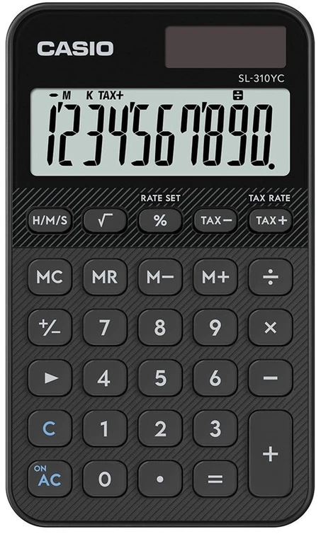 Casio SL-310YC-BK skaičiuotuvas, battery and solar-powered, juodas