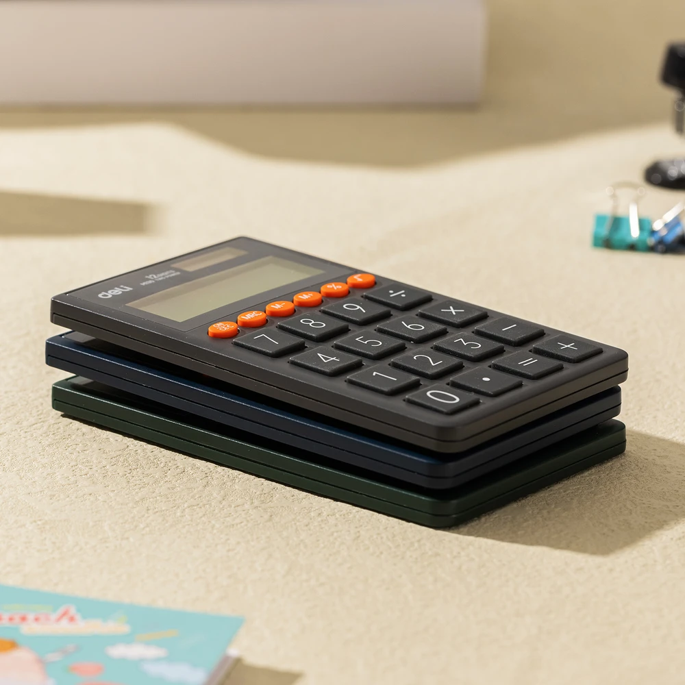 Skaičiuotuvas DELI M130, 12 skaitmenų, mėlynos spalvos