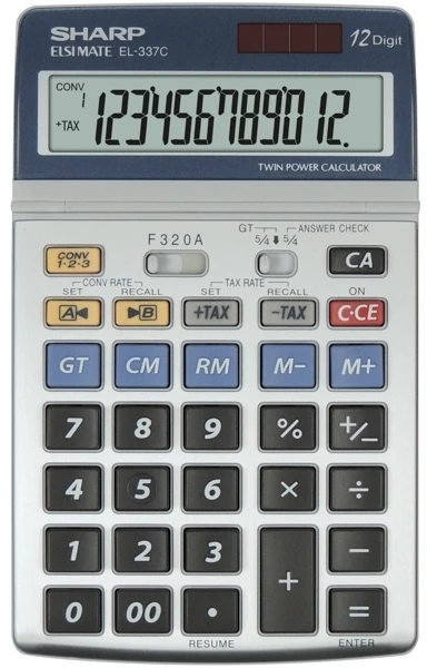 Skaičiuotuvas Sharp SH-EL337C, sidabro spalvos