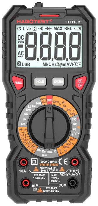 Multimetras su žibintuvėliu Habotest HT118C