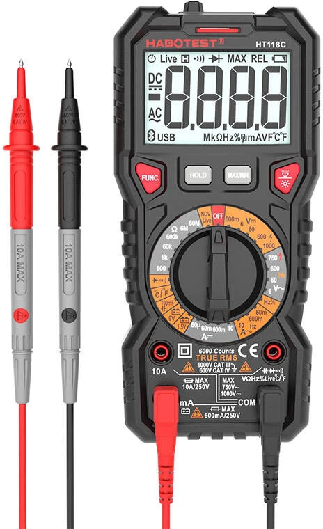 Multimetras su žibintuvėliu Habotest HT118C