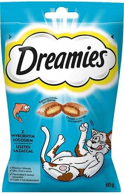 Skanėstai katėms Dreamies, su lašiša, 60 gr
