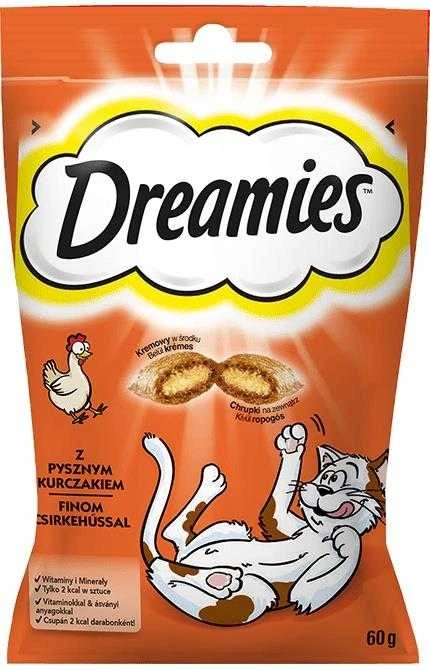 Skanėstai katėms Dreamies, su vištiena, 60 gr