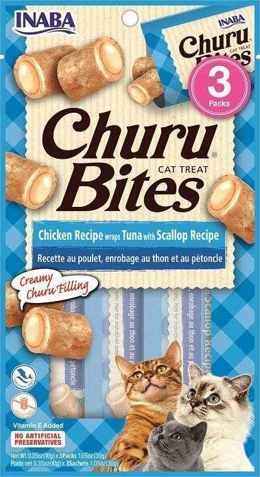 Churu Cat skanėstas Bites Chicken Tuna Scallop 30g