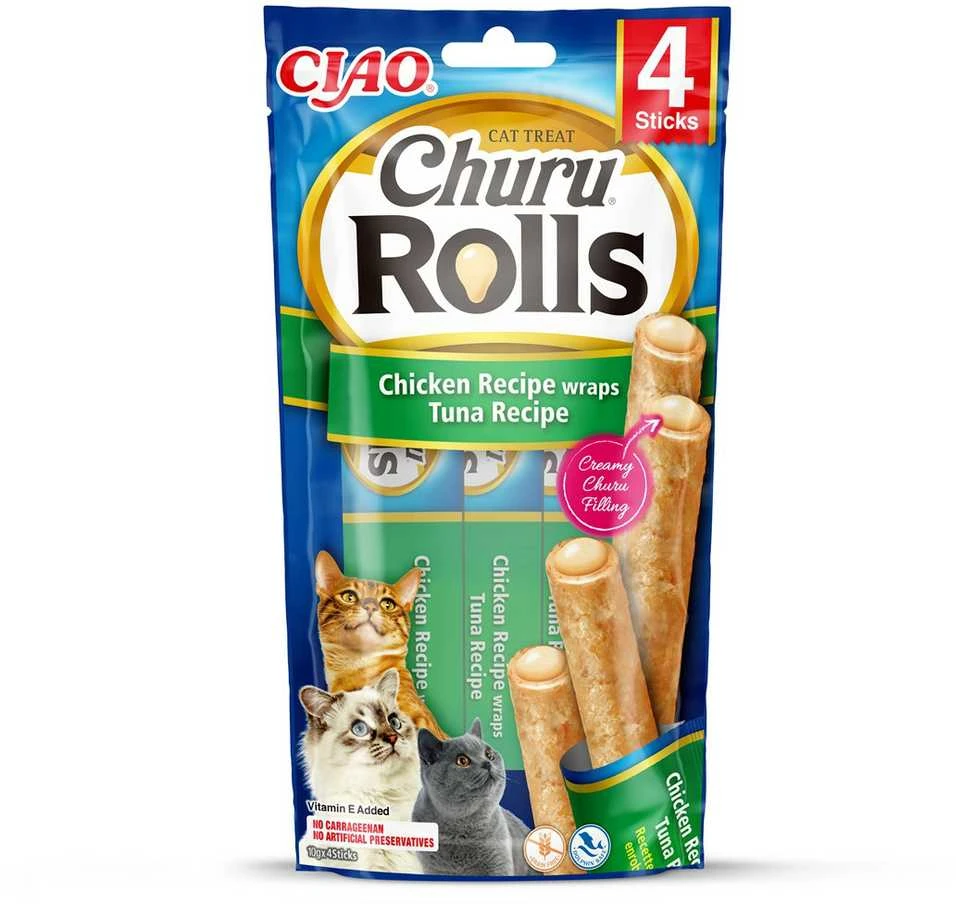 Inaba Churu Cat skanėstas Rolls Chicken Tuna (4 Sticks) 40g