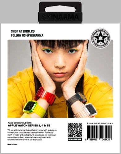 Skinarma Band+Dėklas Saido 2in1 Apple Watch 45/44mm clear