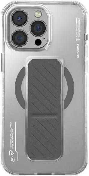 Skinarma dėklas Axon Apple iPhone 16 Pro 6.3" magnetinis įkrovimo stovas + laikiklis, titano spalvos