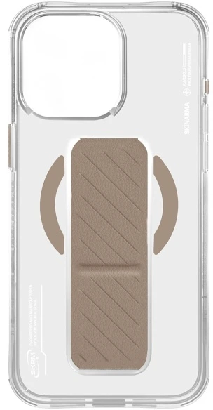Skinarma dėklas Axon Apple iPhone 16 Pro 6.3" magnetinis įkrovimo stovas su laikiklio rankena, šampano spalvos