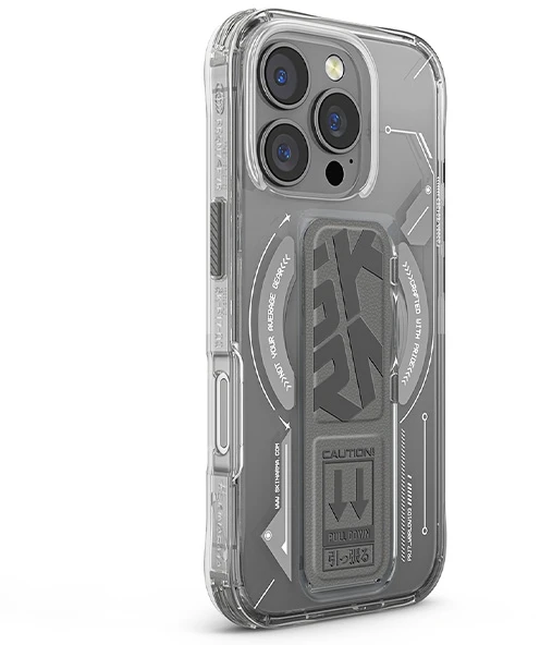 Skinarma dėklas Helio Apple iPhone 16 Pro Max 6.9″ Magnetic Charging + Grip Stand titanium