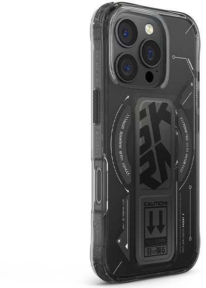 Skinarma dėklas Helio Apple iPhone 16 Pro 6.3″ Magnetic Charging + Grip Stand juodos spalvos