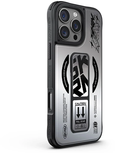 Skinarma dėklas Kira Kobai Apple iPhone 16 Pro Max 6.9″ Magnetic Charging Grip Stand chrome